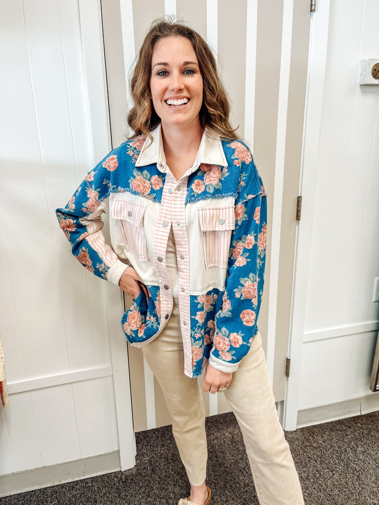 Transition to Florals Button Up (S-XL)