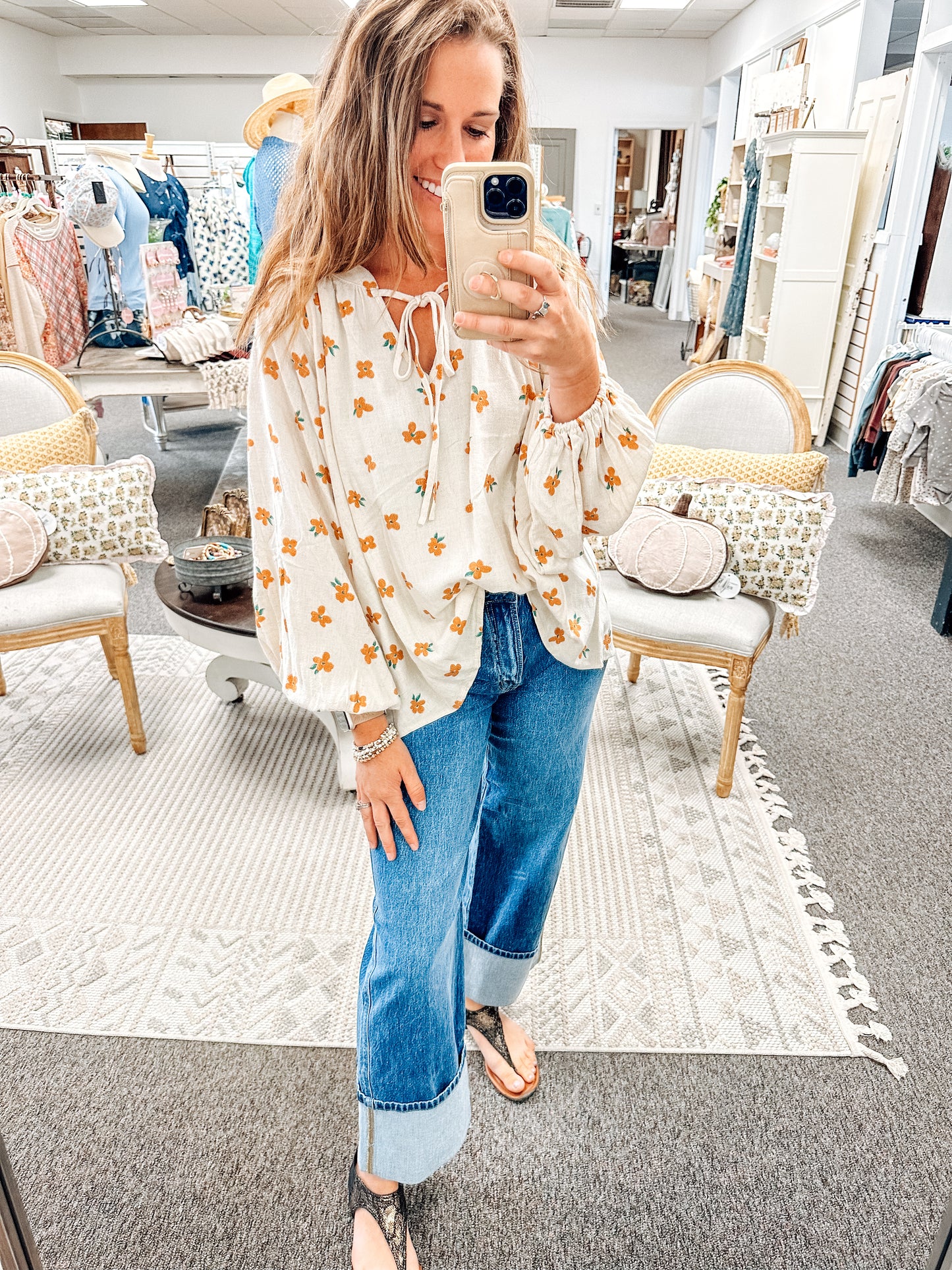 Rustic Rhyme Floral Blouse (S-XL)