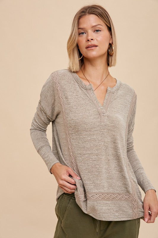 The Downtown Darling Top-Taupe