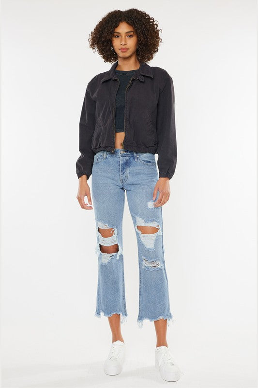 Walk the Walk High Rise Straight Leg Denim