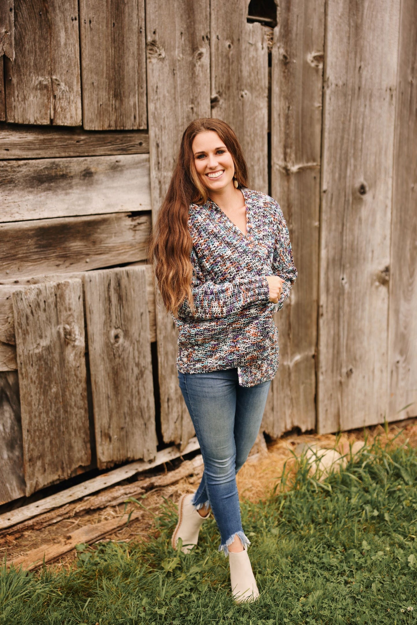 Warmth in Woven Cardigan-Purple Multi