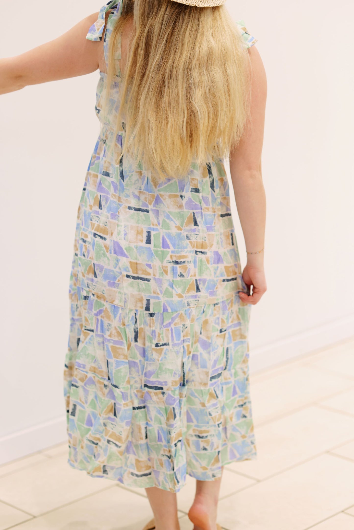 Mosaic Sleeveless Midi Dress (2 colors)