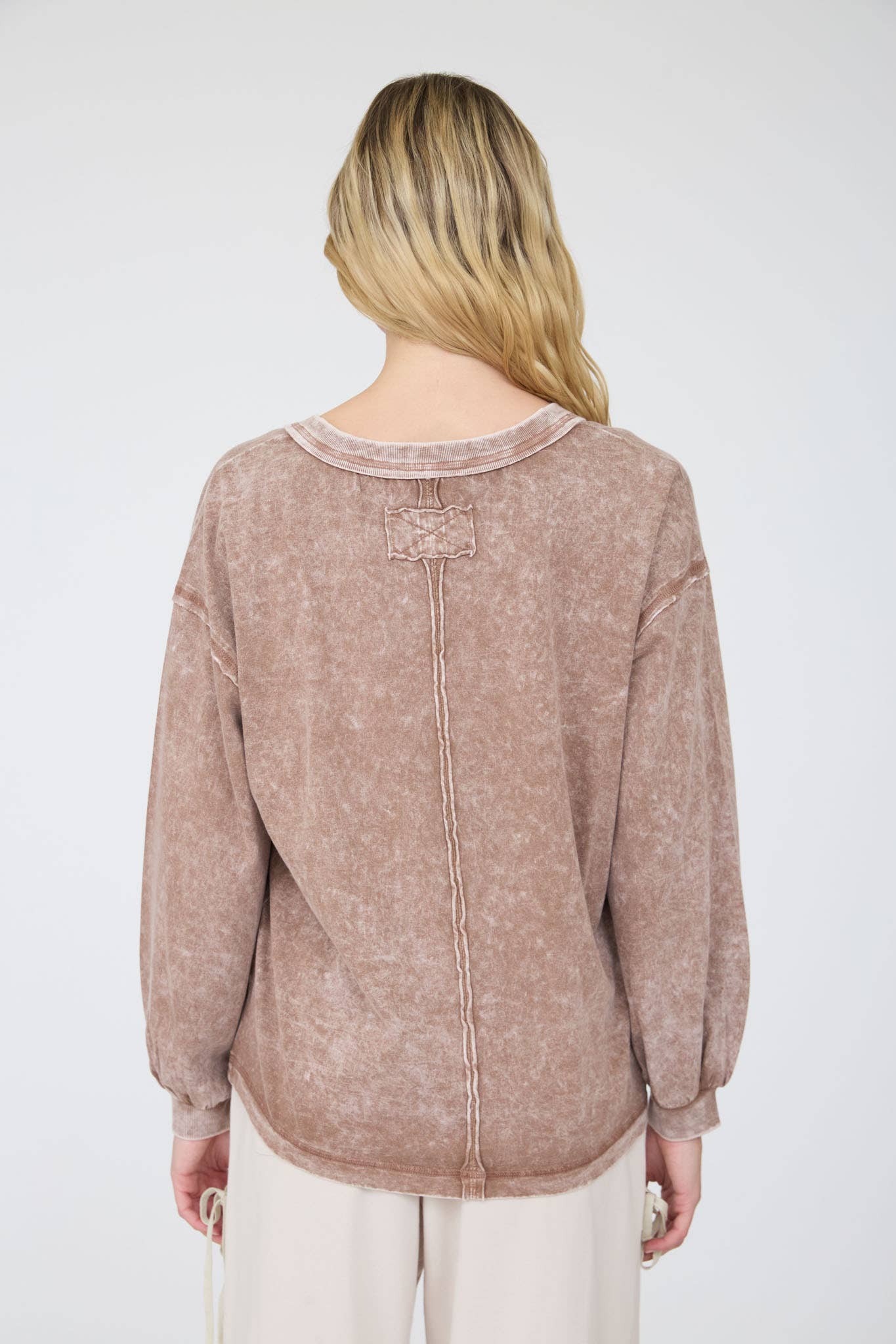 Simply Styled Inverted Seam Knit Top-Cocoa