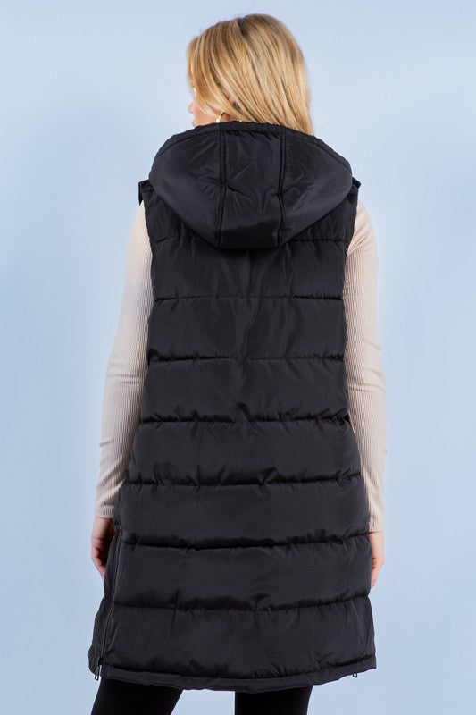 Keepin' Warm Puff Vest-Black (S-XL)