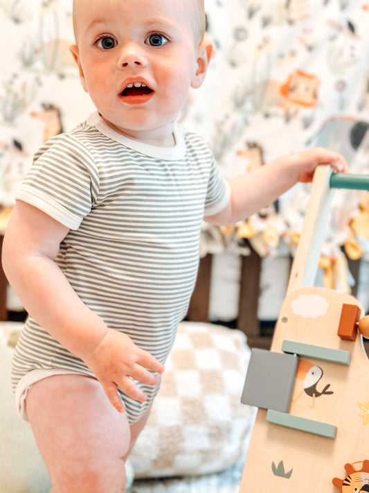 Steel Striped Onesie