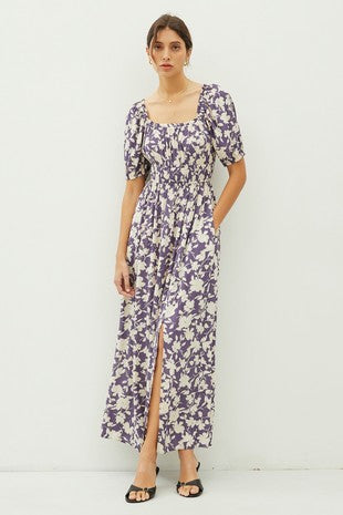 Bold in Blueberry Floral Dress