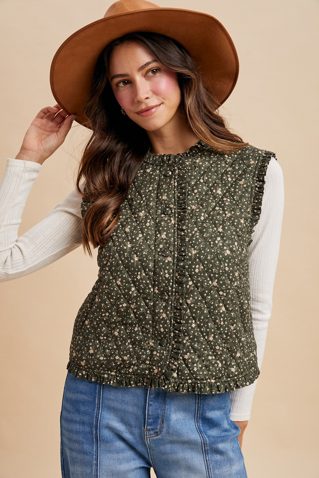Evergreen Eve Floral Vest (S-XL)
