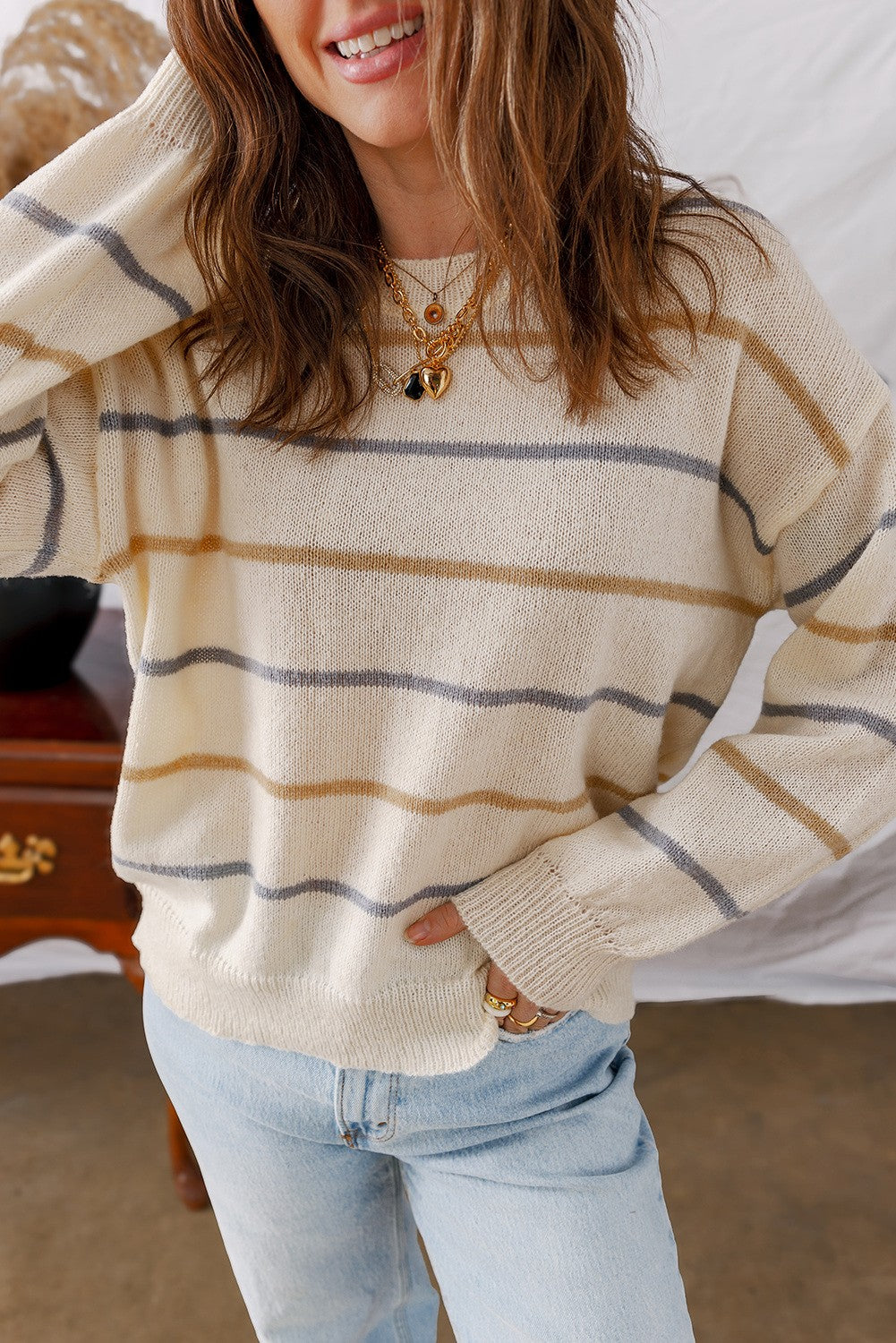 First Chill Striped Knit Sweater (S-XL)