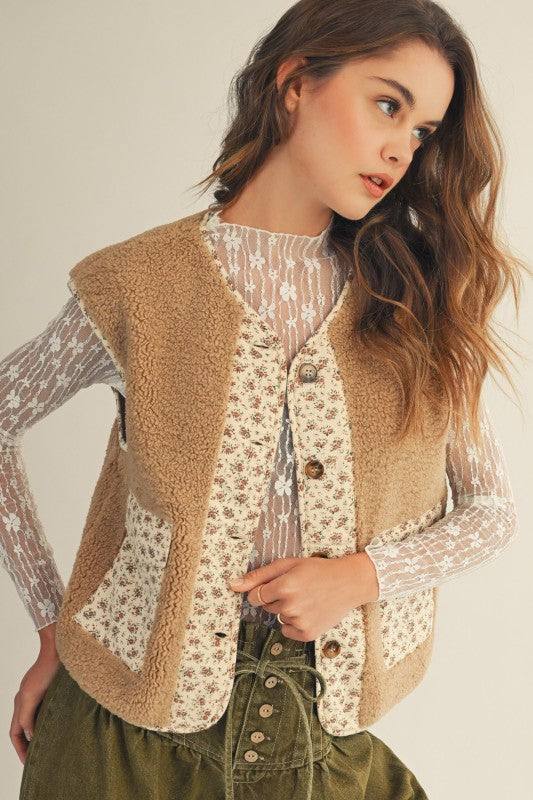 Botanical Bliss Fleece Vest (S-XL)