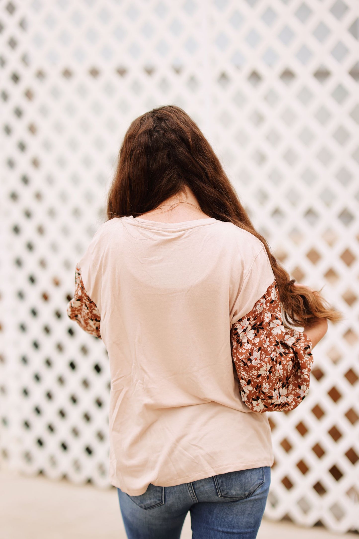 Botanical Heart Patch French Terry Knit Top (S-3X)