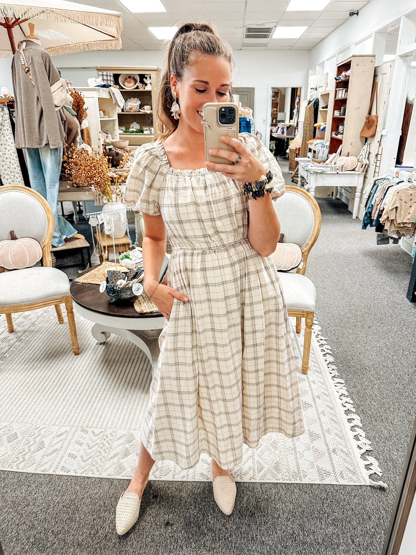 Pia Plaid Dress (S-XL)