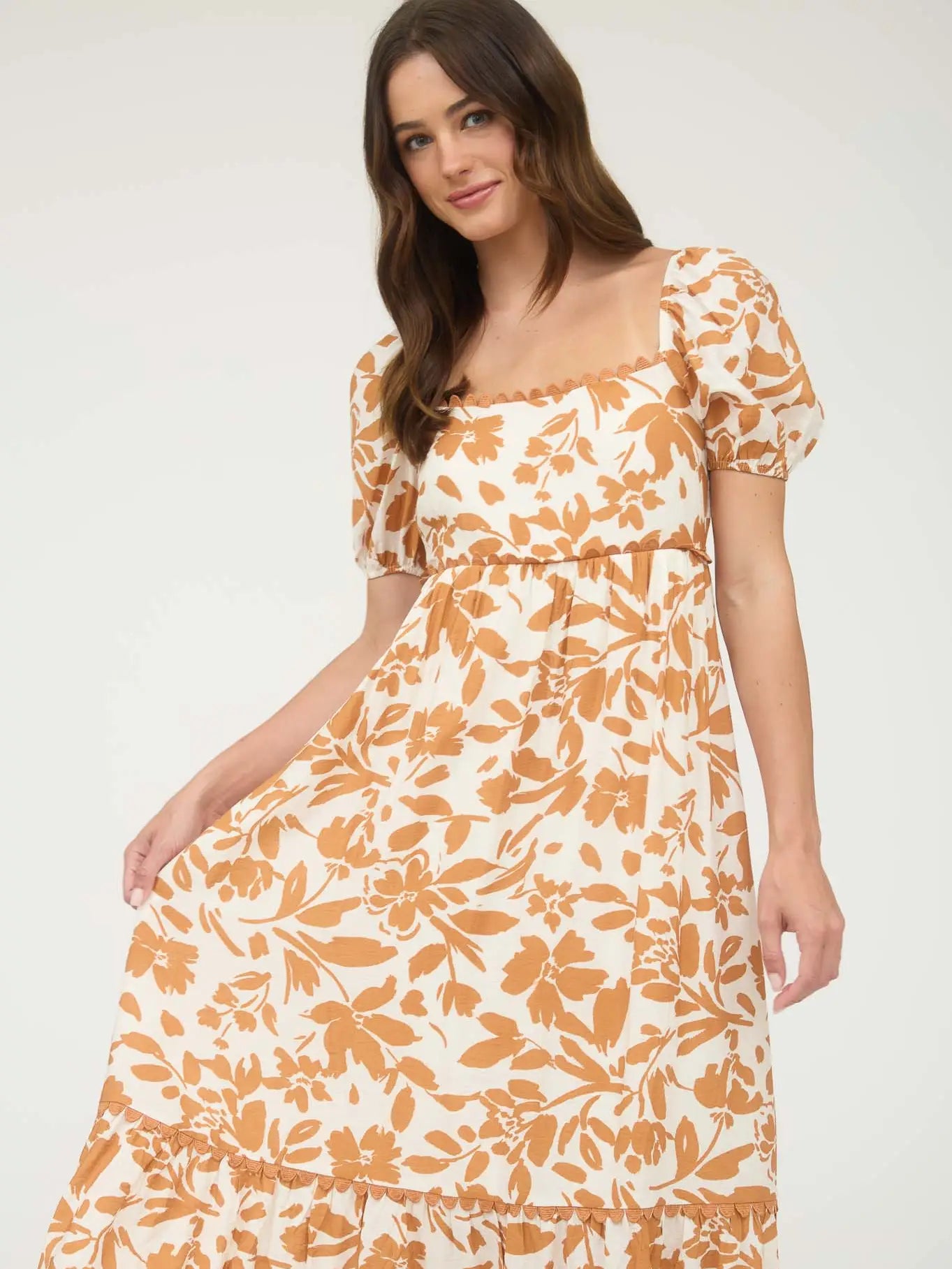 Inky Petals Floral Dress