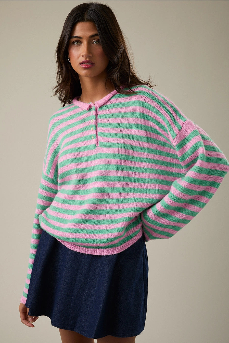 Sweet Sorbet Striped Long Sleeve Top