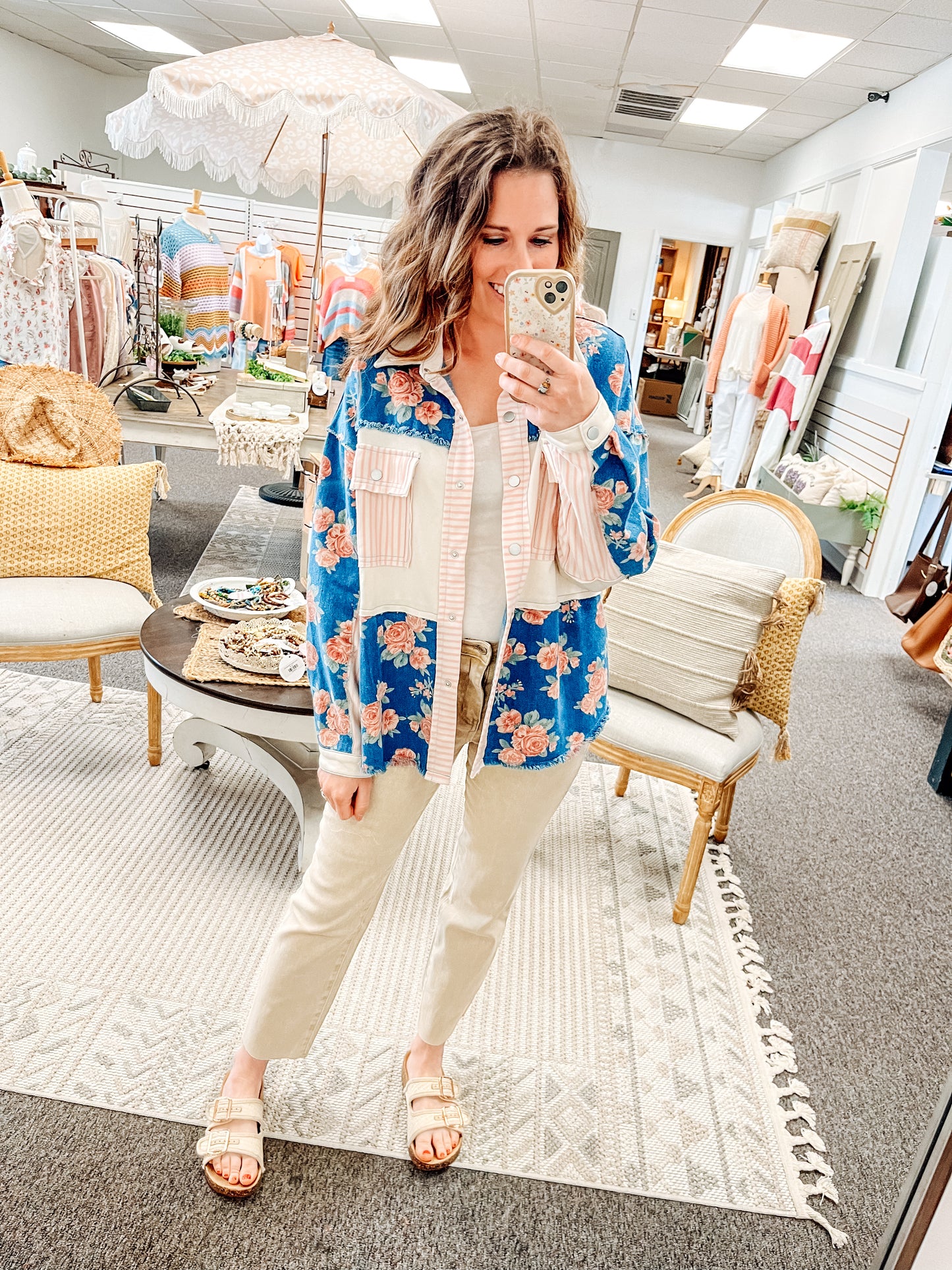 Transition to Florals Button Up (S-XL)