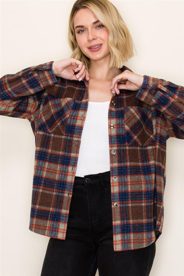 Autumn Check Flannel Button Up (S-XL)