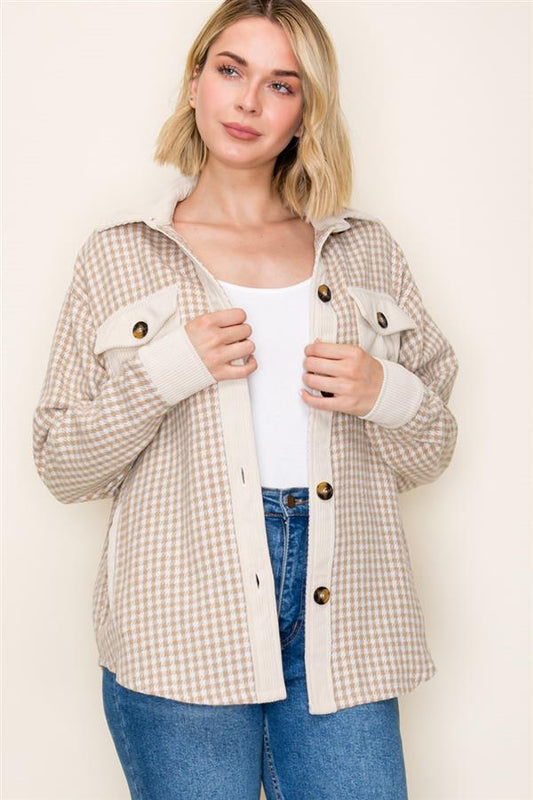 Harvest Houndstooth Button Up (S-XL)