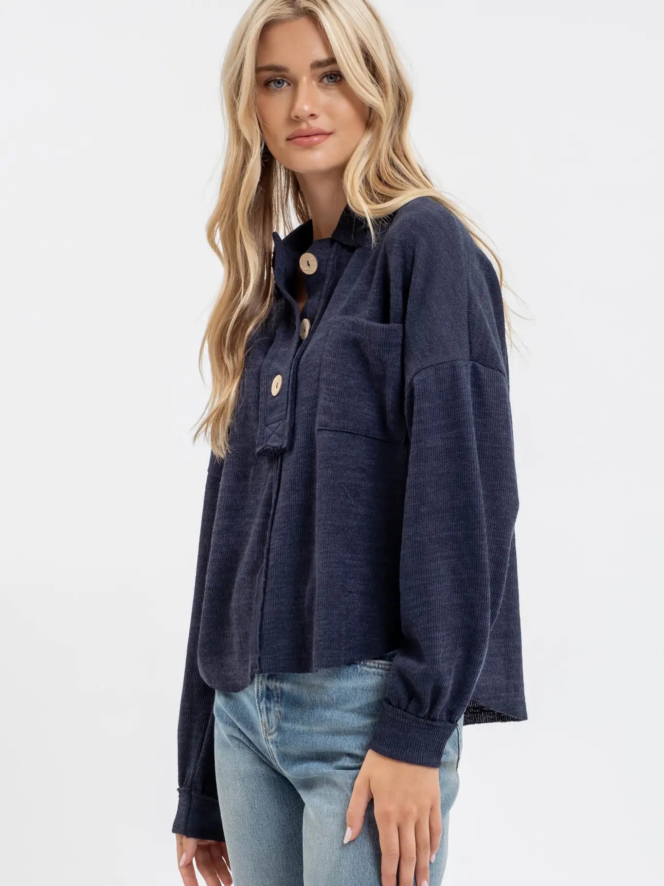 Into the Dark Collared Top