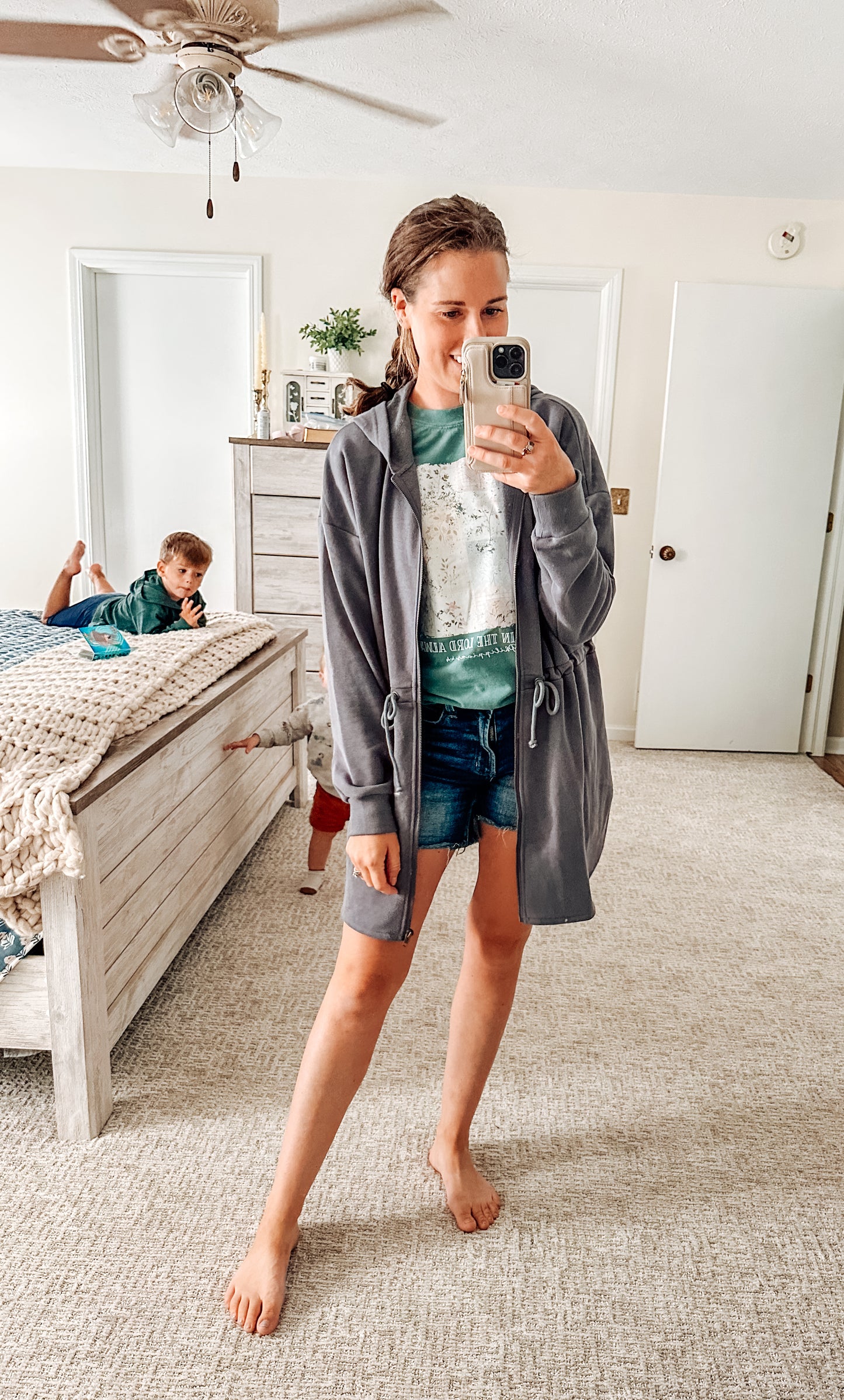 Pure Comfort Terry Hoodie Jacket-Light Gray (S-XL)