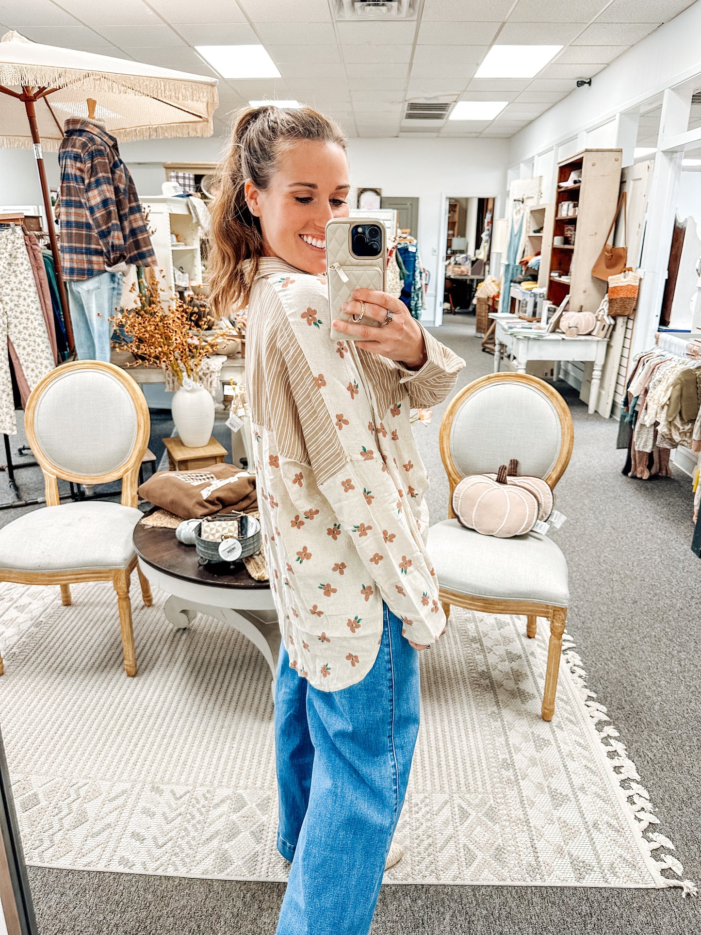 All Mixed Up Print Button Up (S-XL)