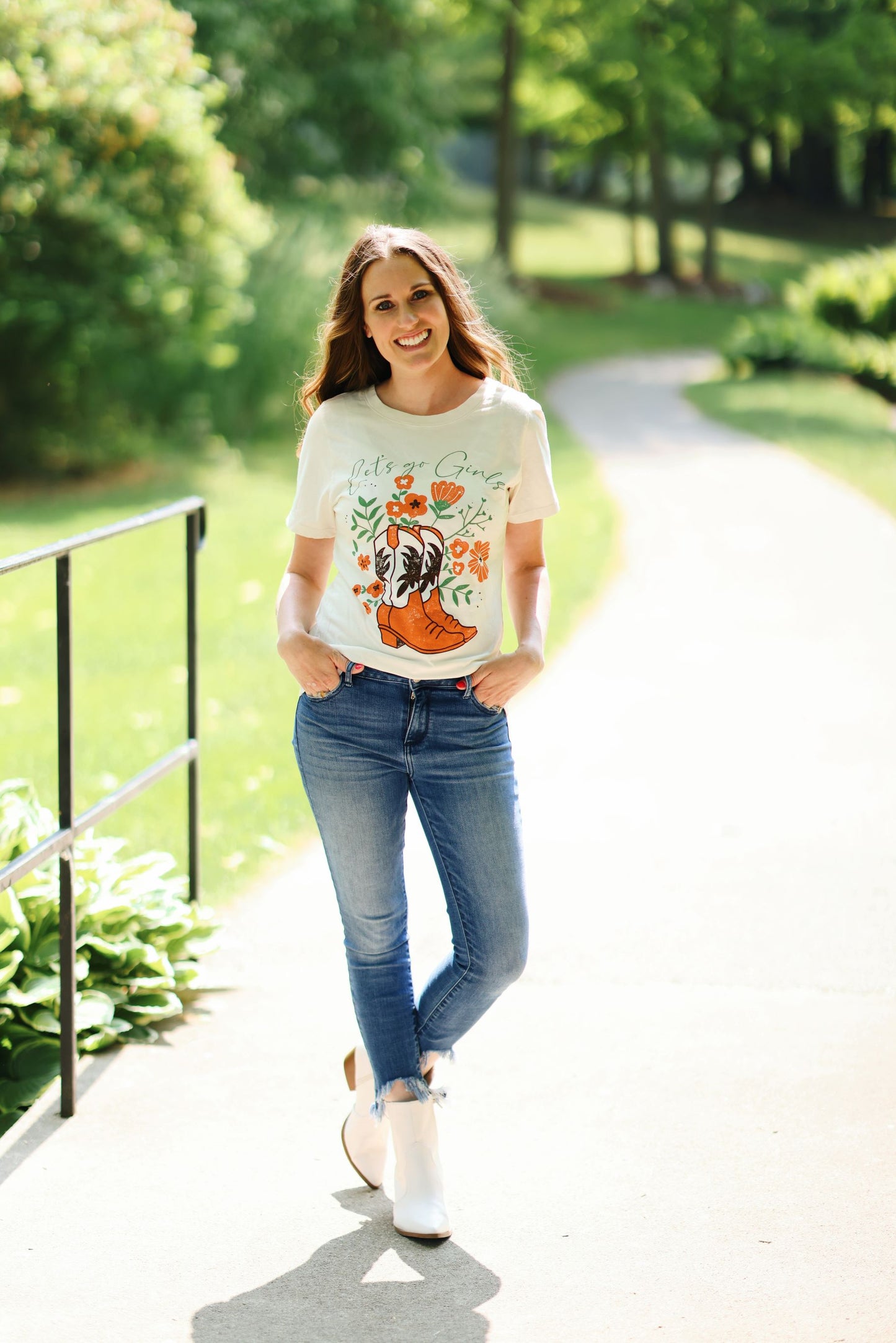 Go Girls Floral Boots Graphic Tee
