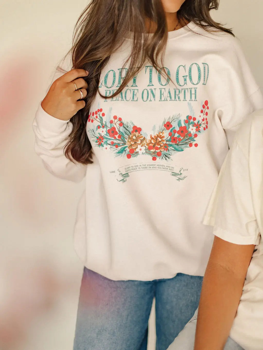Glory To God Peace On Earth Graphic Sweatshirt S-2X (Preorder)