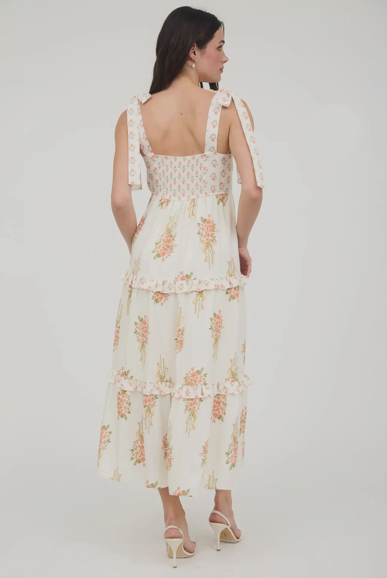 Floral Bouquet Empire Tiered Dress