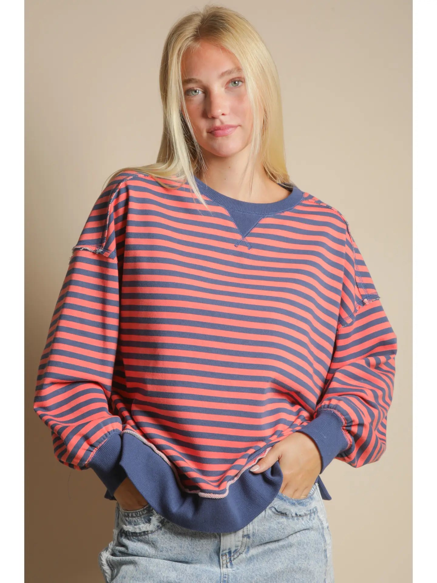 Pumpkin Patch Striped Pullover