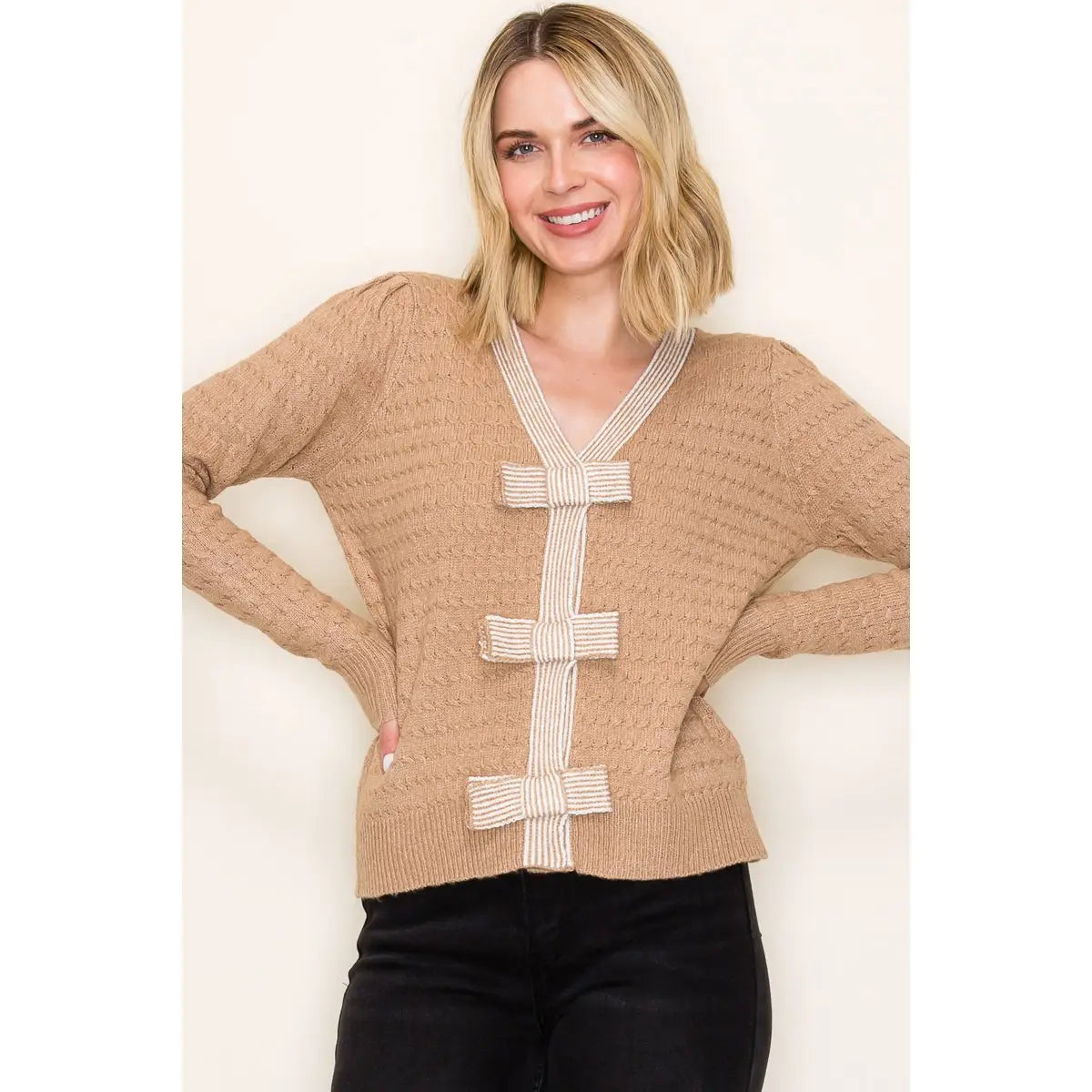 Tied Together Bow Sweater Cardigan (S-XL)