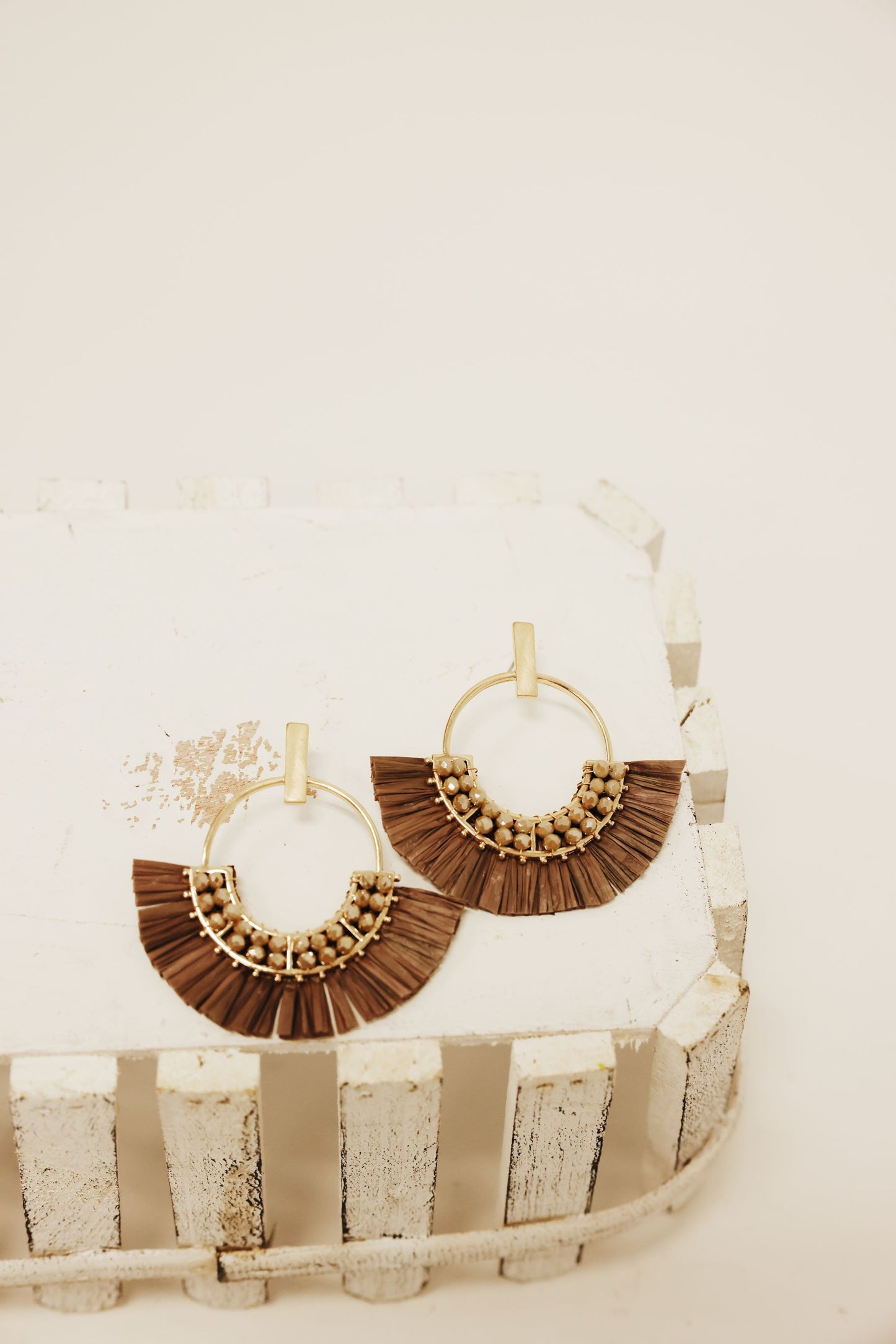 Forest Path Fan Earrings-Brown