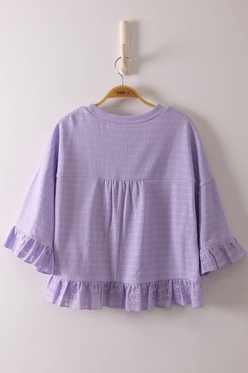 Endless Summer Half Sleeve Knit Top-Lavender