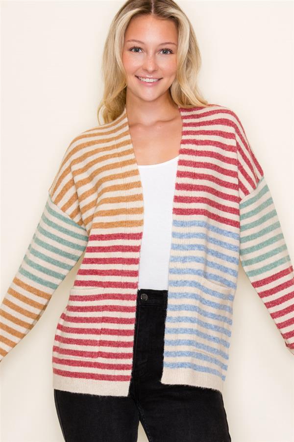 The Painted Path Striped Cardigan (S-XL)