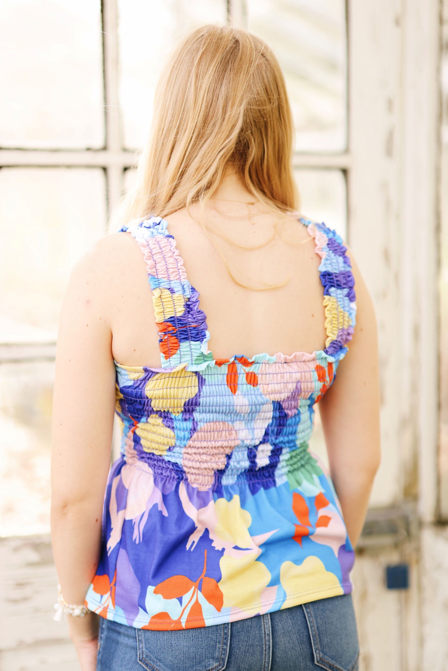 Petal Power Smocked Tank