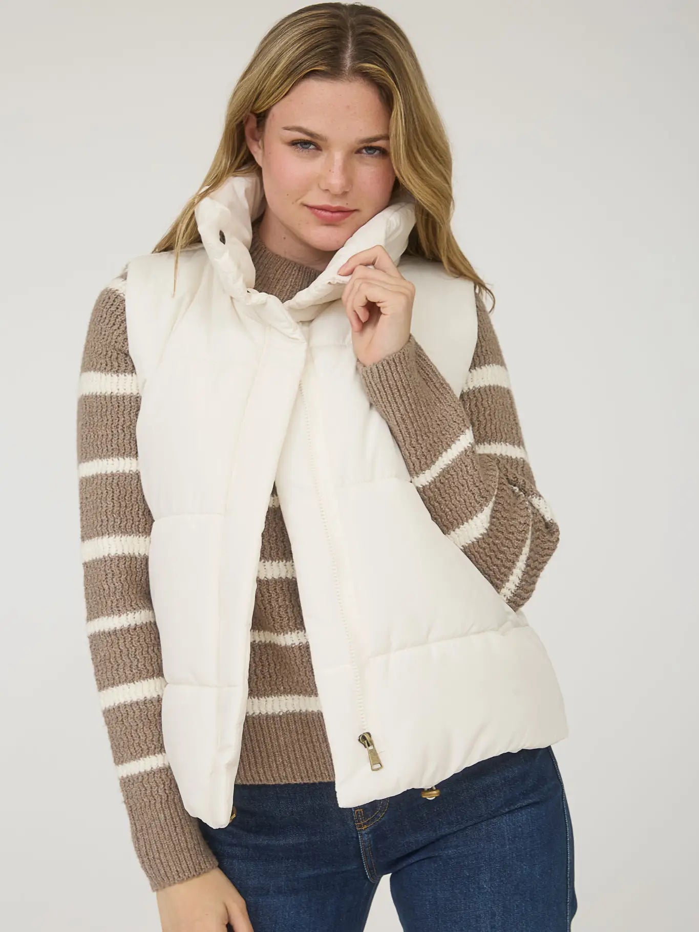 Frosted Layer Puff Vest (S-3X)