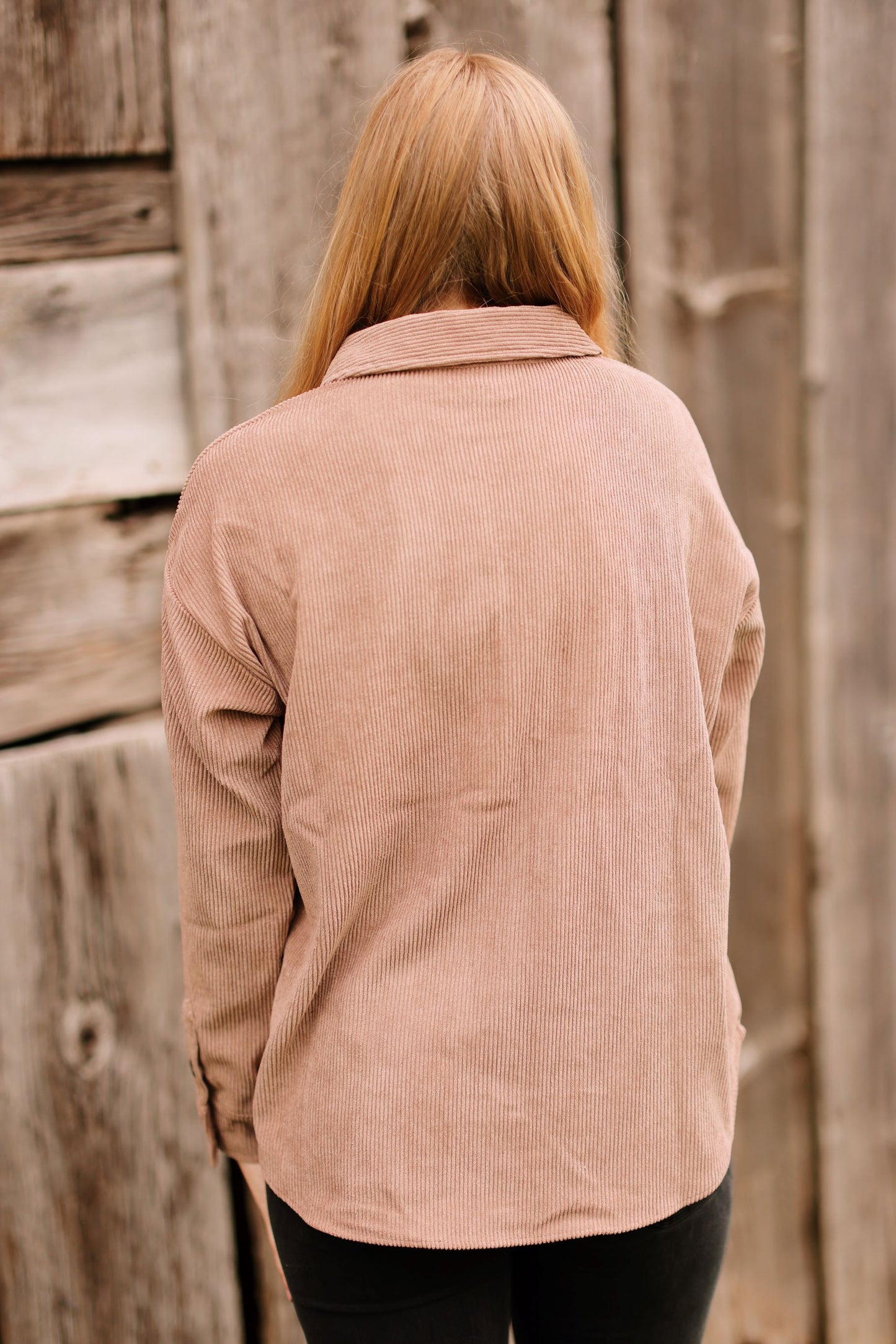 Style Me Chic Corduroy Button Up-Light Mocha (S-3X)