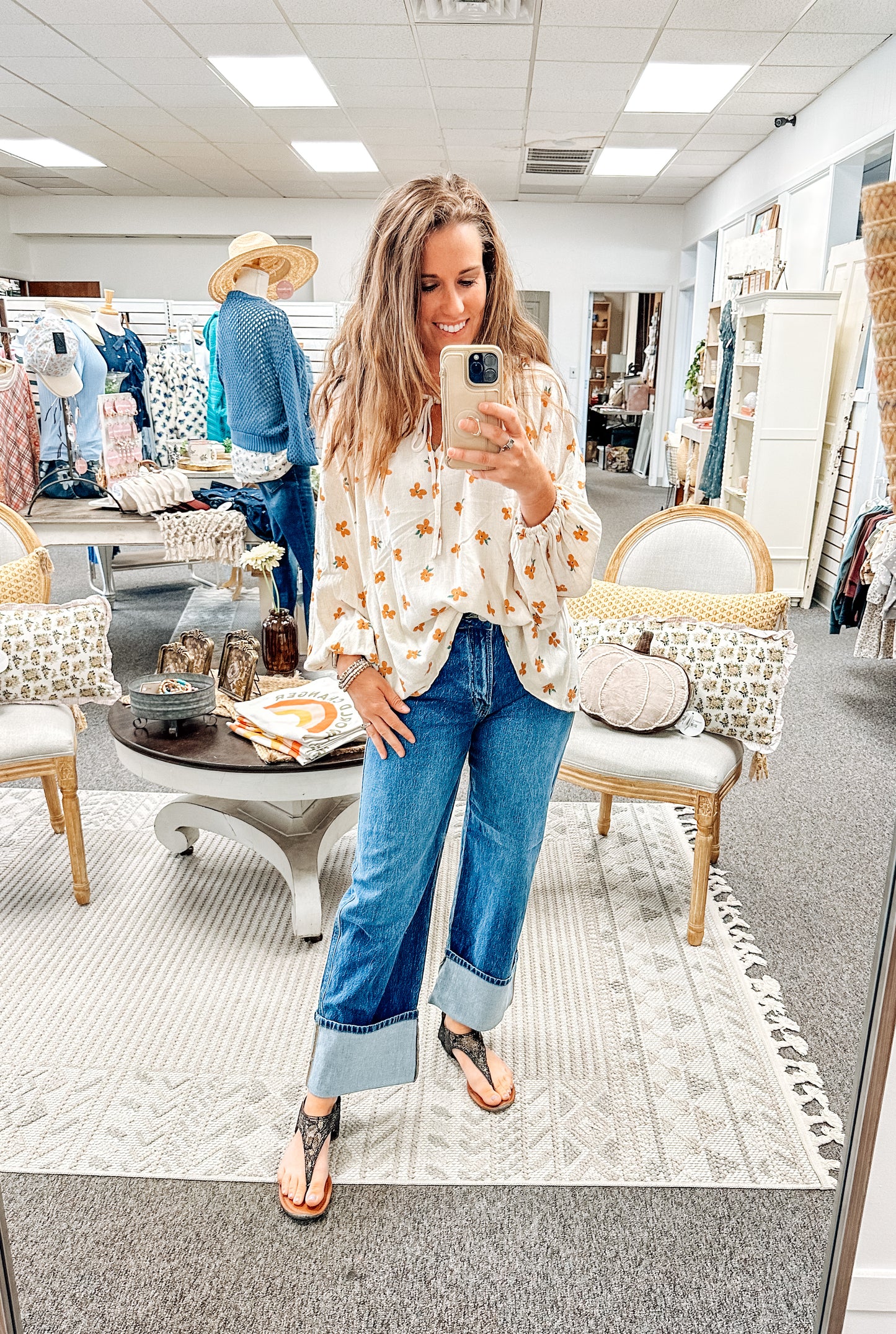 Tucked & Cuff Wide Leg Denim