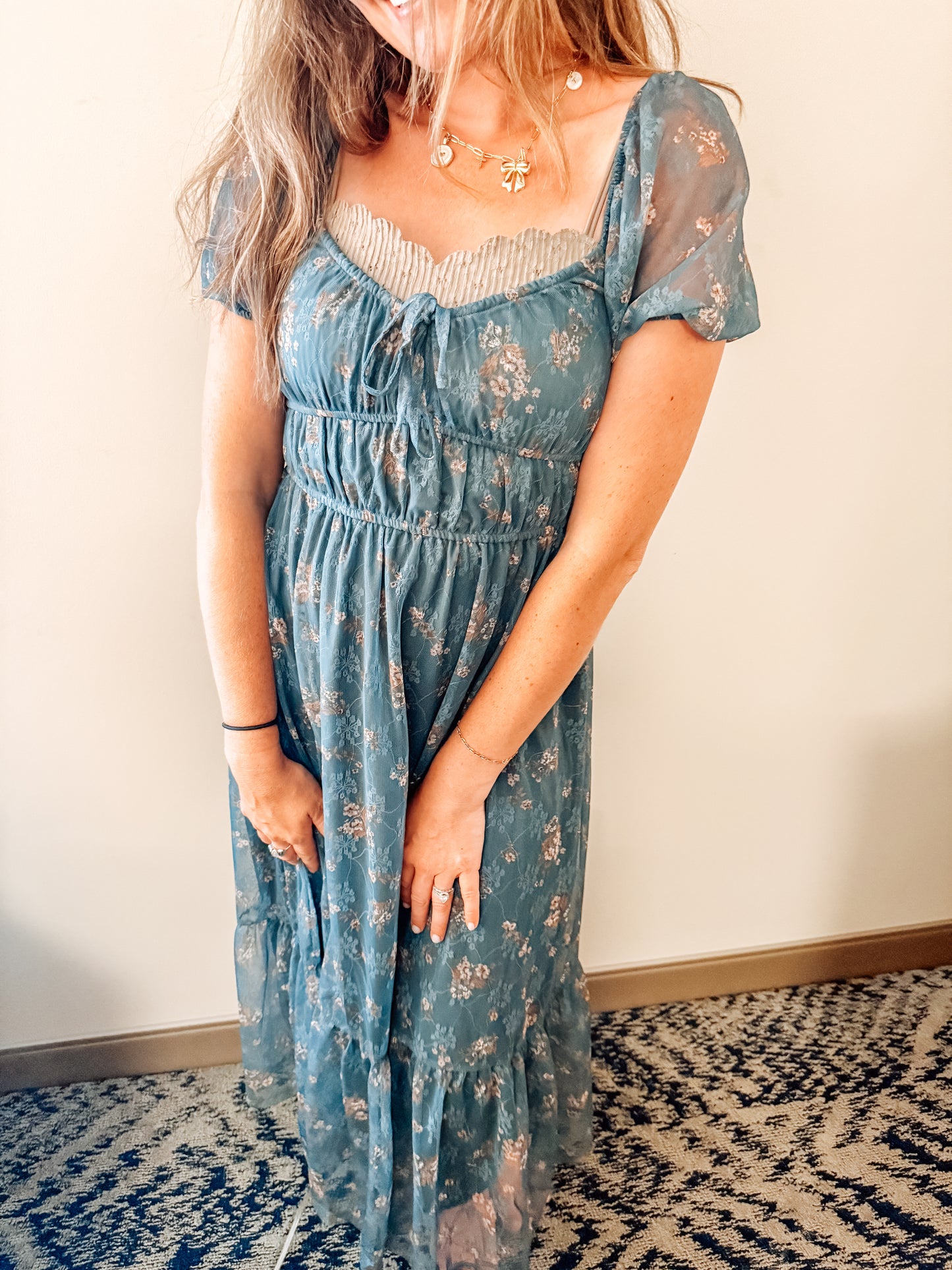 Rustic Charm Midi Dress-Moss Green