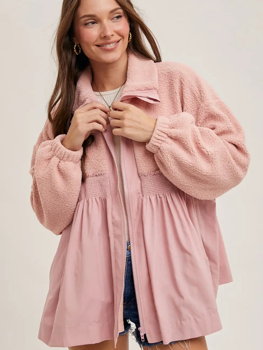 Pink Peony Babydoll Jacket