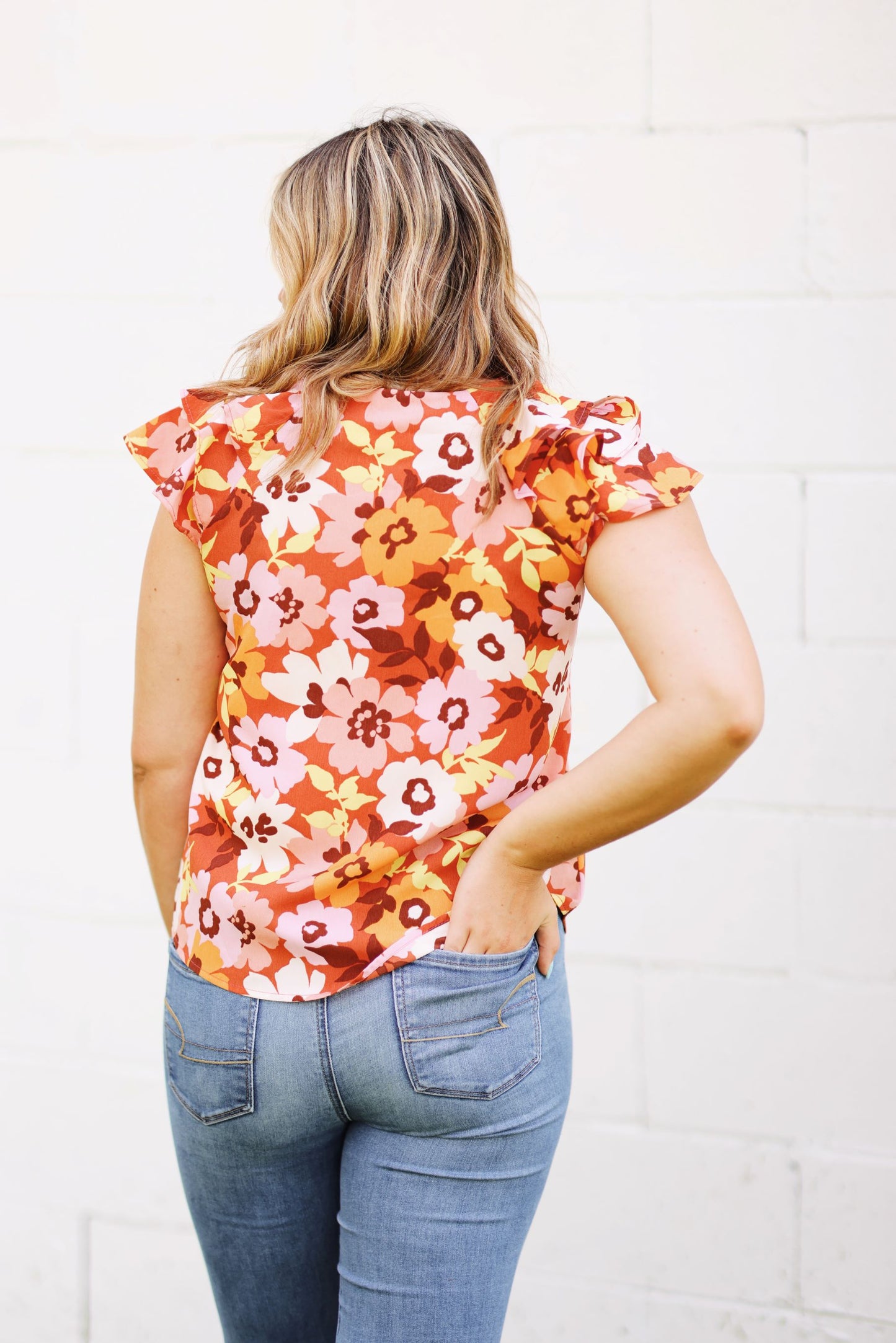 Fall Flowers Top-Rust