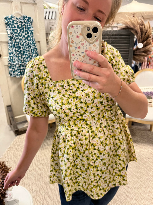 Picking Flowers Babydoll Blouse