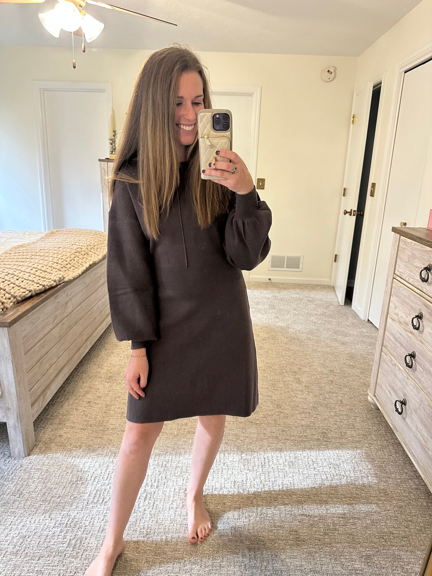 Timeless Knit Sweater Dress-Charcoal