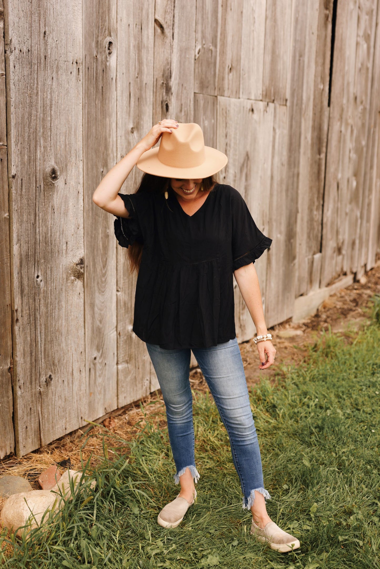 Falling For Fall Blouse Top-Black