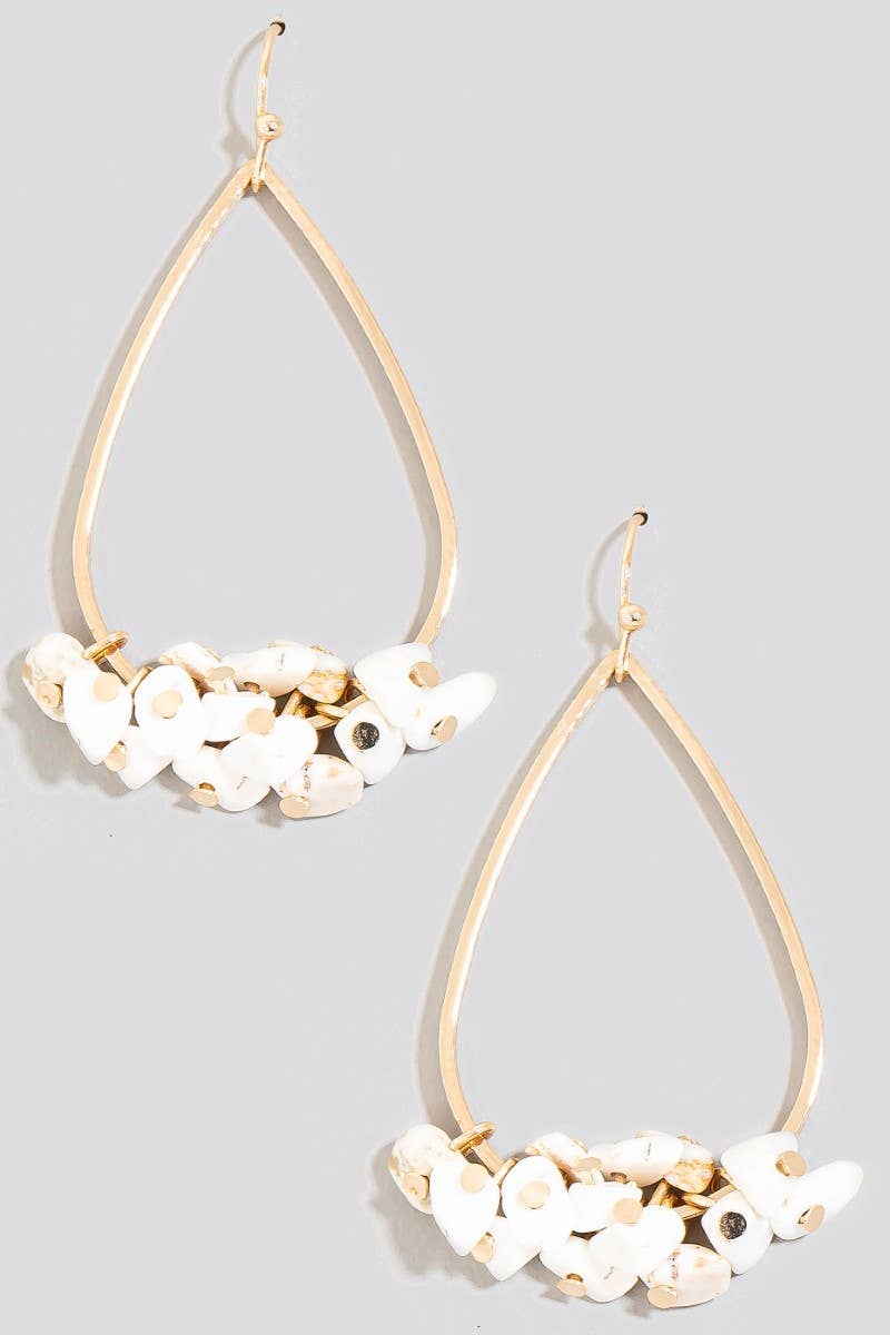 Pebble Stone Charms Earrings