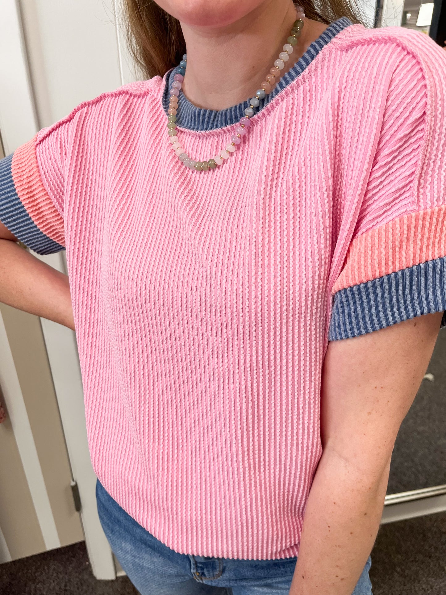 Color me Happy Ribbed Top (S-3X)