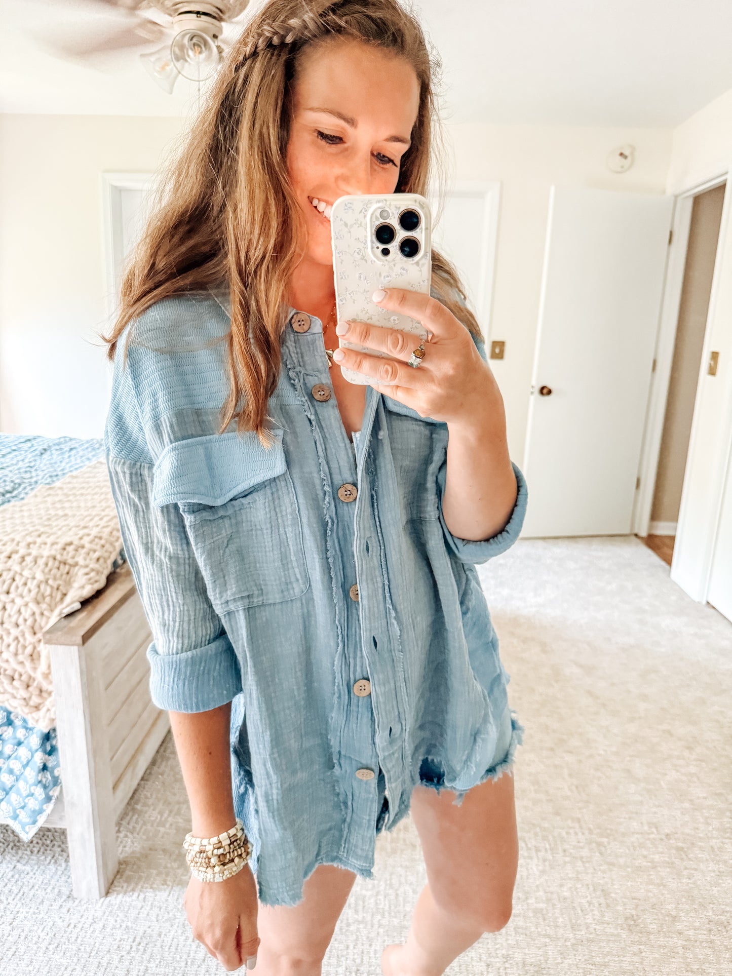 Salt Air Gauze Button Up (2 Colors)