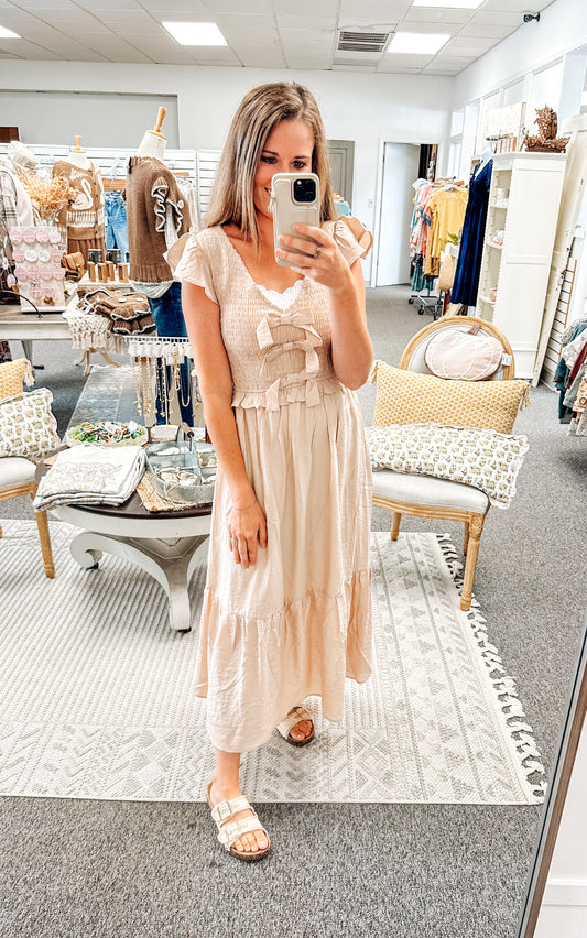 The Darling Bow Midi Dress (S-3X)