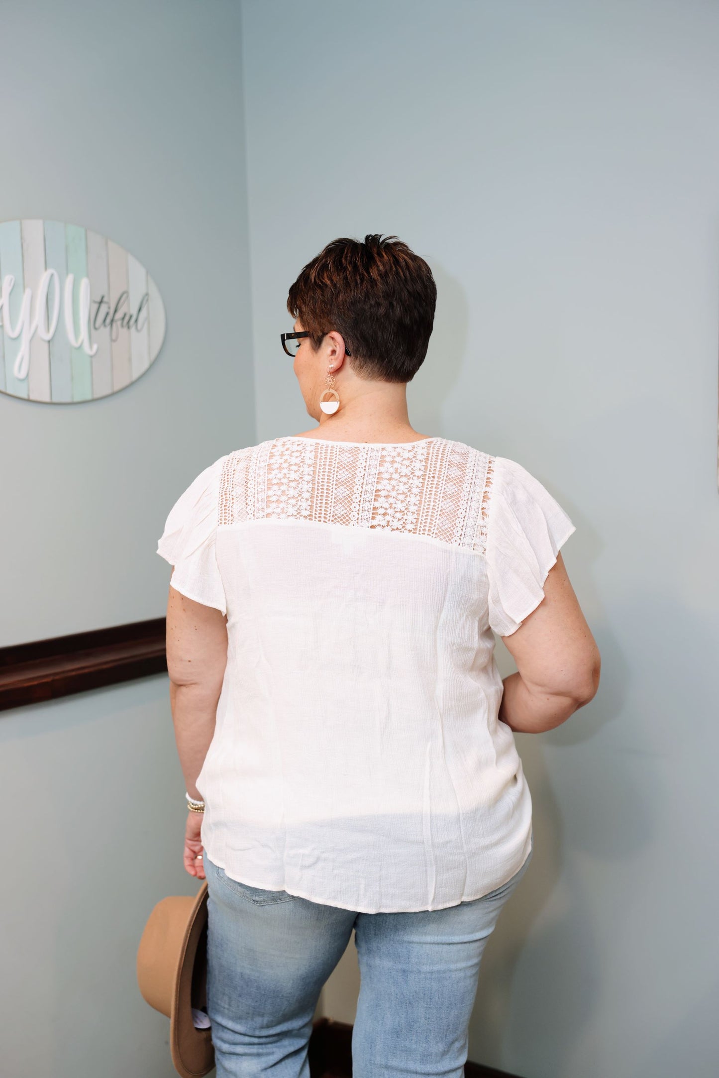 Beautifully You Woven Blouse-Ivory