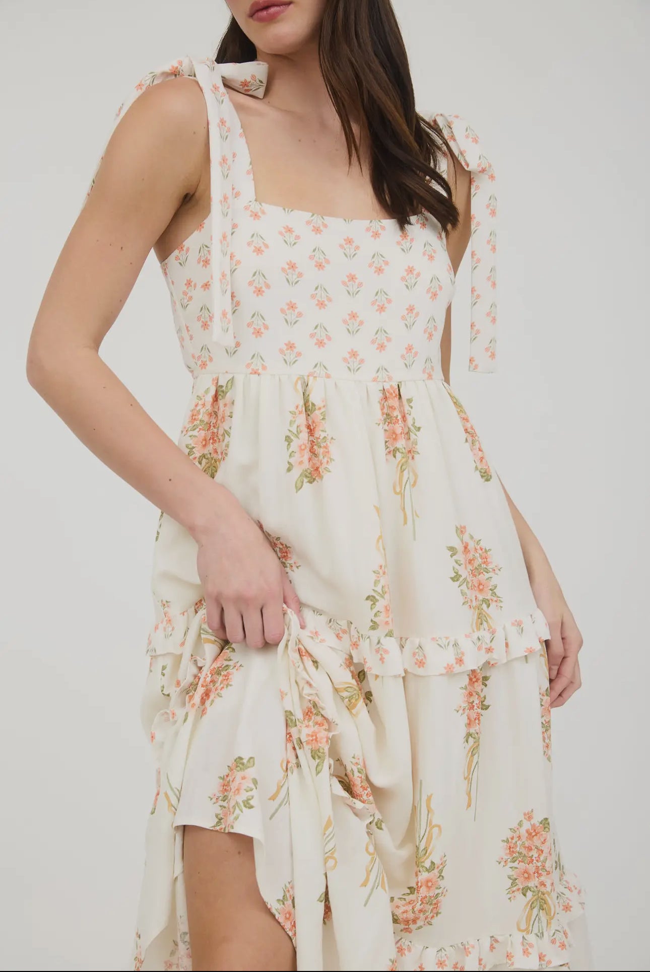 Floral Bouquet Empire Tiered Dress