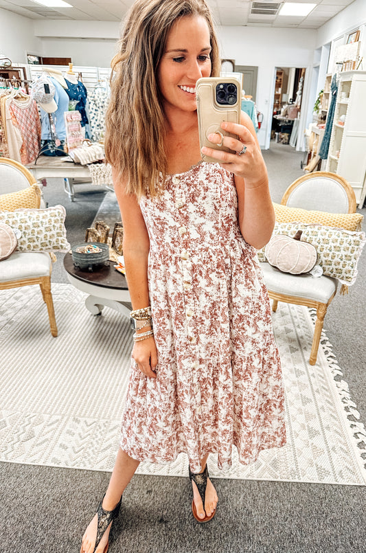 Vintage Merlot Midi Dress (S-XL)