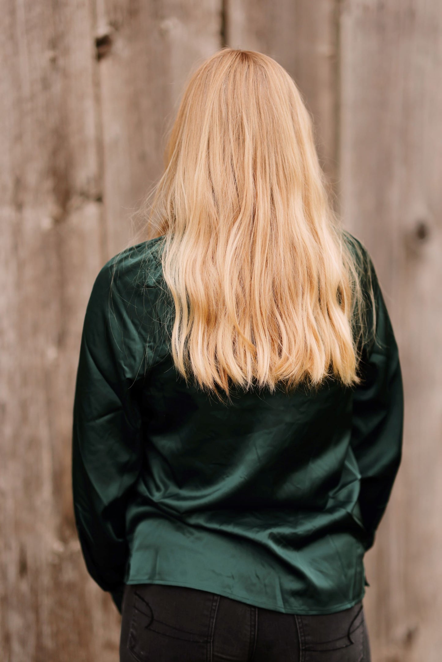 Serenity Silk Blouse-Hunter Green