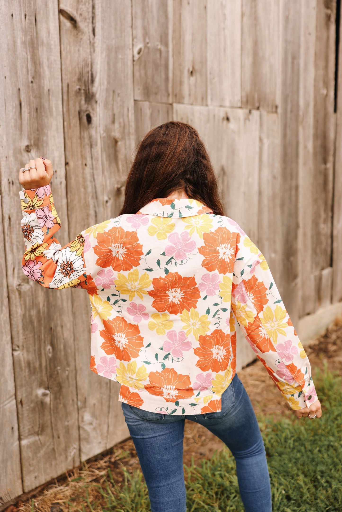 Transition to Spring Floral Jacket (S-3X)